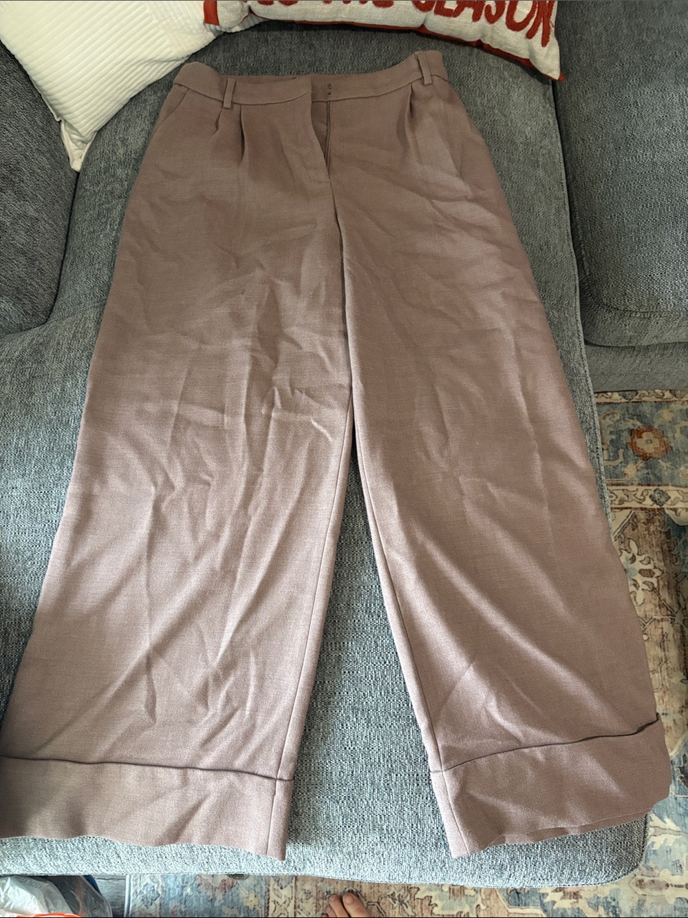 Express Wide Leg Pants in Mauve Taupe